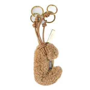 Pre-owned PRADA Sherpa Bag Accessories Beige Carabiner P26021831