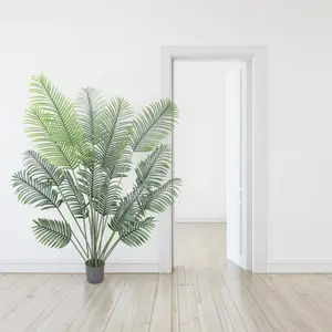 6ft Artificial Palm Tree Indoor Outdoor - Realistic Faux Palm Tree with 18 Lifelike Leaves, UV Resistant Fake Plants for Home Décor, Office, Patio, Lounge, Poolside (Tropical Decor, Easy Assembly)