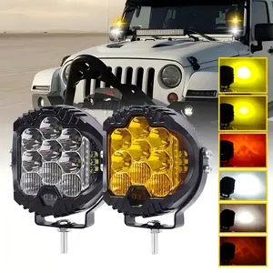 5.5" Round LED Offroad Driving Lights - Amber & White DRL Combo, Car Lights for Trucks & ATVs with Vehicle Visibility Boost & Safety Upgrade