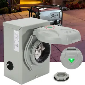 50 Amp Generator Power Inlet Box with Pre-Drilled Holes, 50A Power Box Home Generator Transfer Switch Kit for 3 Prong Adapter Cord, 125/250V 50 Amp Inlet Plug, ETL Listed