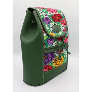 Green Leather Backpack
