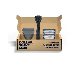 Dollar Shave Club | The Guest Pass Shave Set | 2 Swift Rinse Refill Cartridges, 1 Handle (Black), 1 Razor Cover