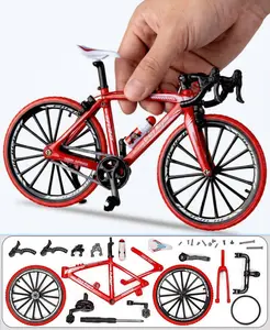 DIY 1:8 Scale Die-Cast Alloy Mini BMX Mountain Bike Finger Bicycle Model Toy Desktop Decoration Crafts for Cycling Lovers Bike Racers Athletes Children Boys and Girls