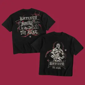 Batista The Animal T-shirt, WWE Tshirt, Wrestling Deacon Batista Fan Apparel, Classic Gift For UFC Fans, Soft Cotton, Menswear