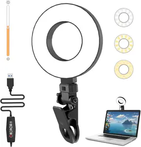Ring Light for Video Conference Lighting,360°Adjustable,Portable LED Video Conference Lighting for Monitor,Laptop&Desktop Computer,Streaming Light for Zoom Meetings, Selfie Makeup, Video Calls