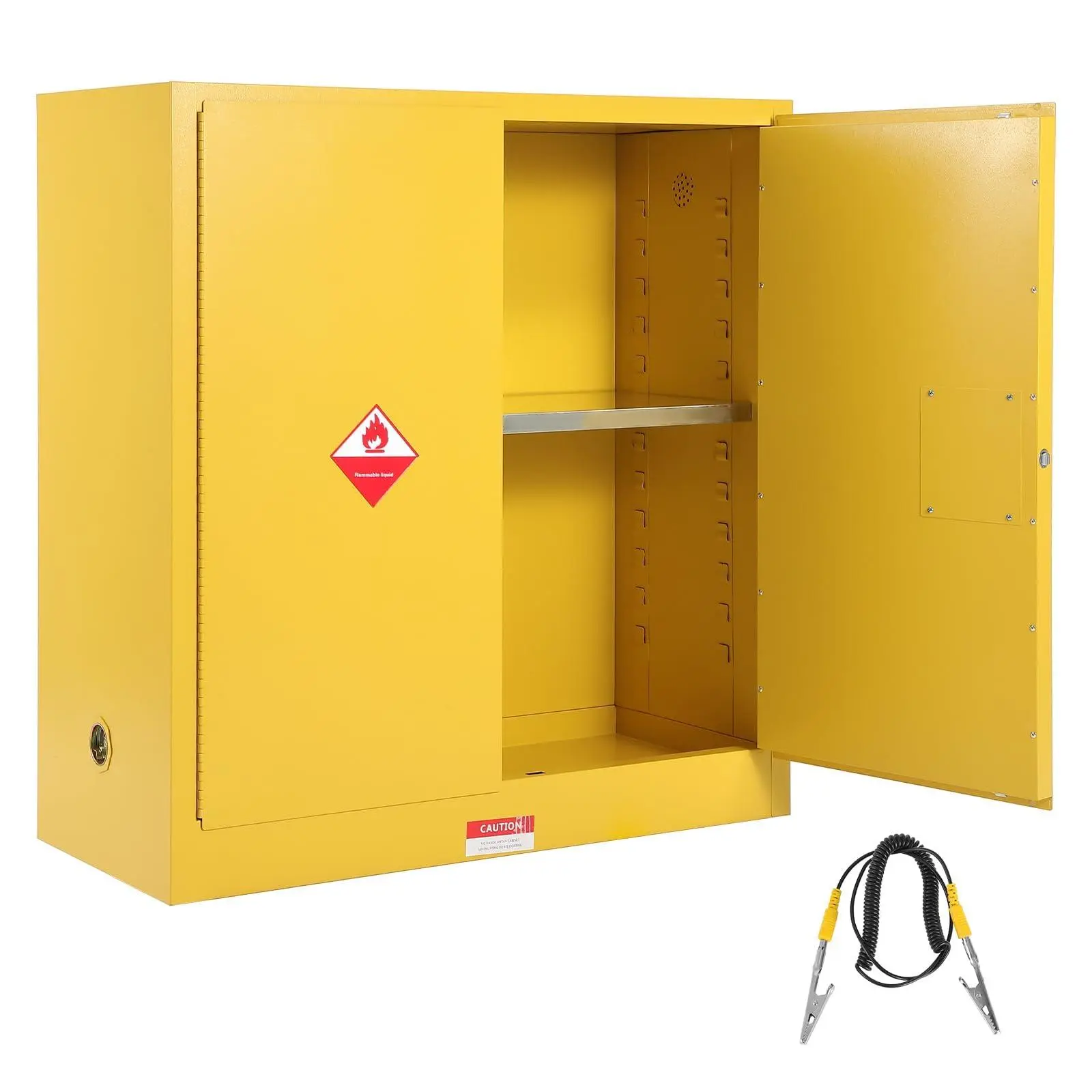 GARVEE Hazardous Storage Cabinet, Flammable Safety Cabinet with Fire Resistant Cold-Rolled Steel, Industrial Flammable Liquid Storage with Spill Tray, Ventilation & Grounding, Adjustable Shelf for Workshop