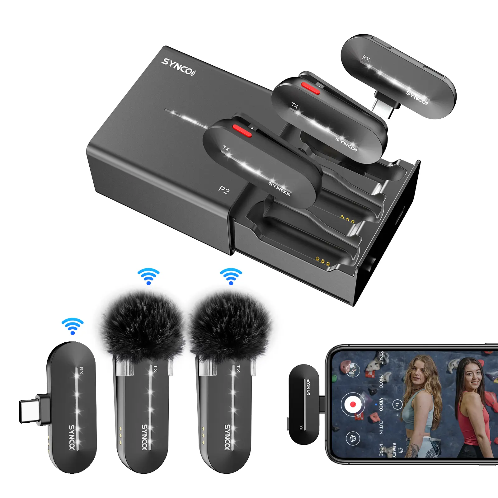 Lavalier draadloze microfoon voor iPhone iPad Android, mini