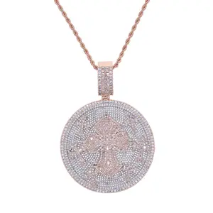 M2-2015 When your pendant hits different.    Fully iced cross medallion, rose gold twist.   Shine so bright they can’t ignore you.