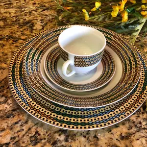 20 PCS- Ethiopian/Eritrean Dinner Plate Set, Tílét (ጥለት)