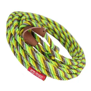39FT (12M) TRI Lime Green/Brown Soga Florear - Charro Lime Green Trick Roping Lasso