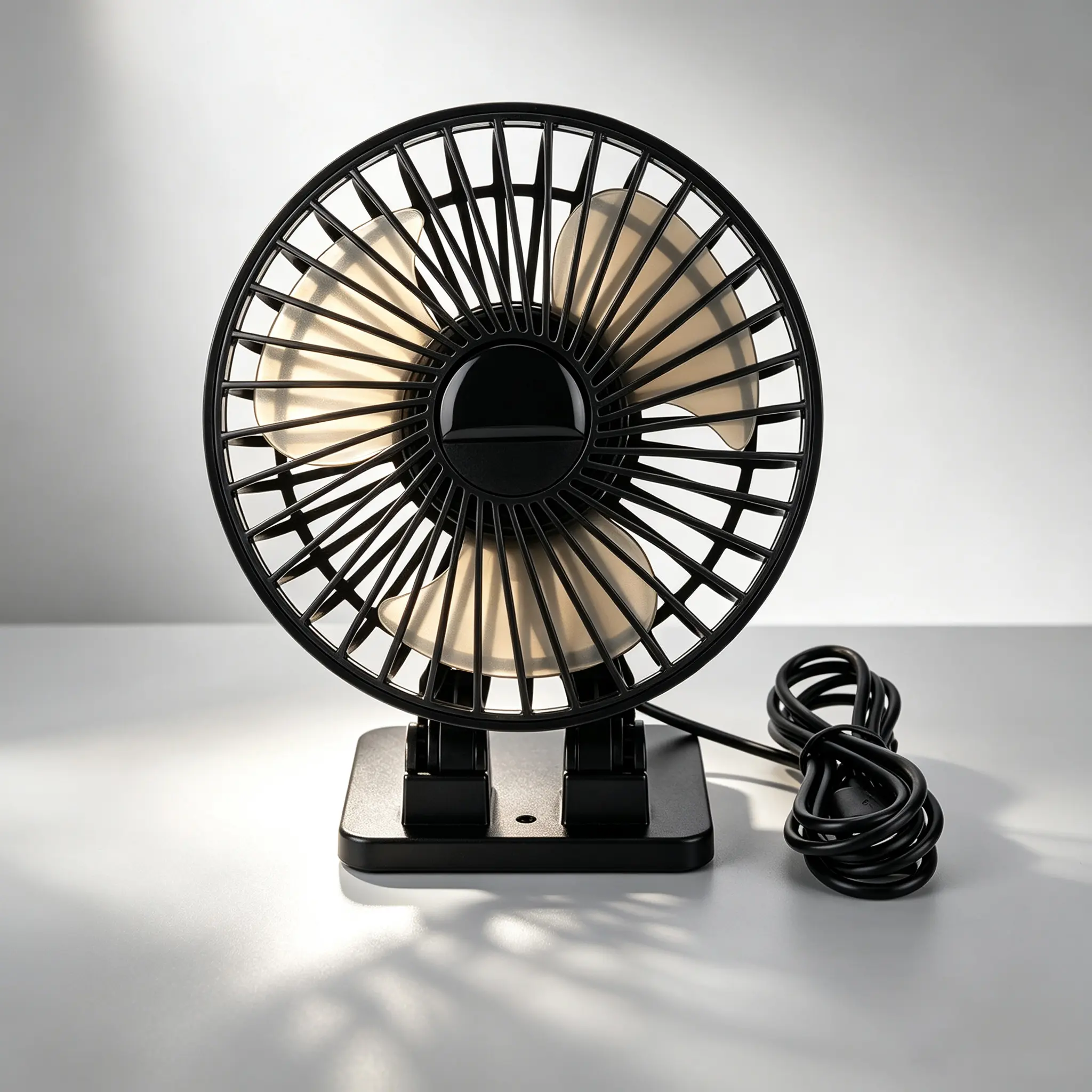 4-Inch Quiet Desktop Fan - 3 Speed Settings, 90° Adjustable Tilt Angle, Travel-Friendly, Ideal for Home & Office Use