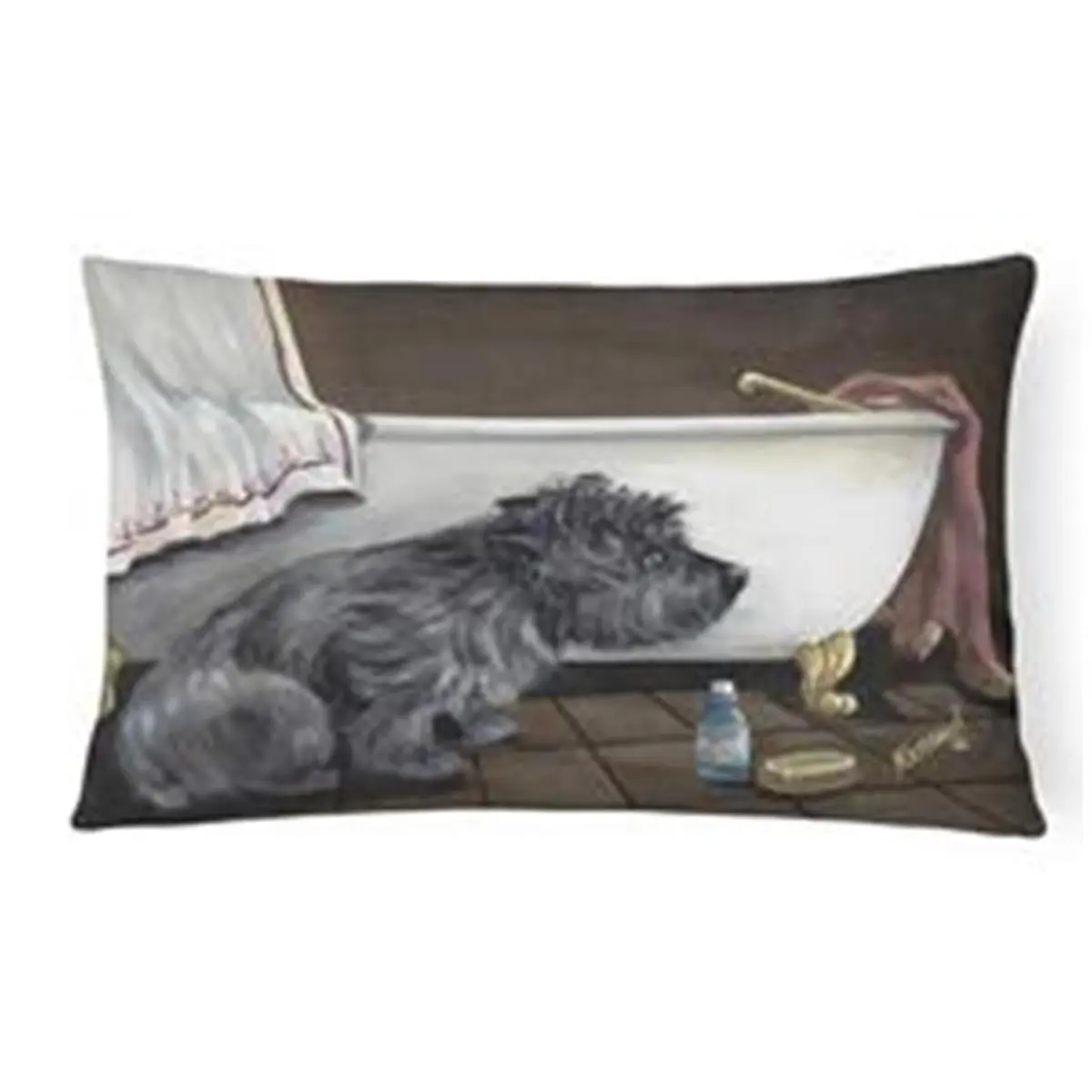 212 MAIN Heavyweight Fade-Resistant Cairn Theme Indoor/Outdoor Decorative Fabric Pillow, 12x3x16 in, Bath Scene Home Accent Pillow