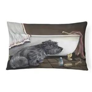 212 MAIN Heavyweight Fade-Resistant Cairn Theme Indoor/Outdoor Decorative Fabric Pillow, 12x3x16 in, Bath Scene Home Accent Pillow