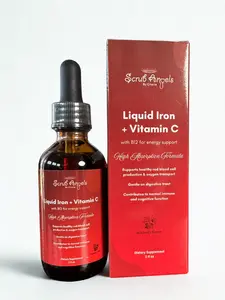 Scrub Angels - Iron + Vitamin C and B12 For Energy Support | Liquid Extract