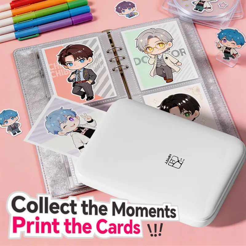 Hanin MT53 Mini Bluetooth DIY Photo Printer – Portable Sticker Printer for iPhone & Android, 2x3" Instant Photos