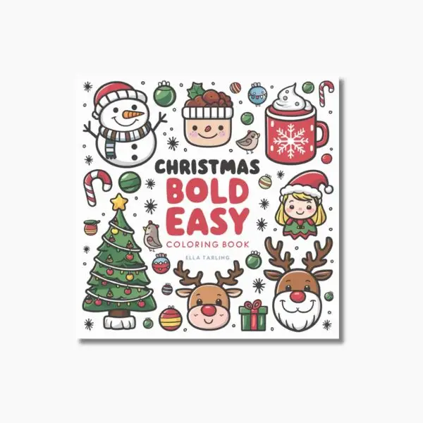 Christmas Bold & Easy Coloring Book for Adults & Kids: 40 Cozy & Big Designs for Relaxation: Featuring Santa Claus, Ornaments, Simple Patterns, & More