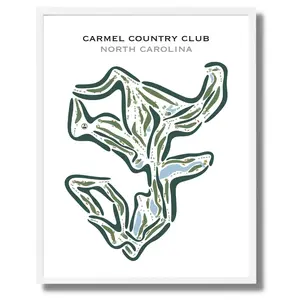 Carmel Country Club North Carolina Golf Course Map Print – Poster & Canvas Golf Wall Art
