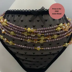Esther- Crystal Waist Beads Tie On   waistbead Waist Beads  45 Inches waist beads, Waist Jewelry- Price is for One Waist Bead