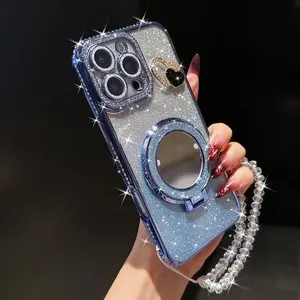 Anti-Drop Phone Case with Stand, Diamond Sparkle Design, Compatible with iPhone 17 Pro Max, 17, 17 Pro, 16 Pro Max, 15, 14, 13, 12, 11