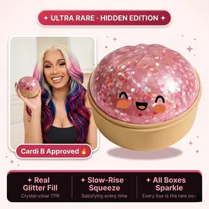 Viral Dumpling Squishy Mystery Blind Box ULTRA RARE Pink Glitter Hidden Edition | Viral Squishy Dumplings Dumpling Squishies Slow Rise Stress Relief Fidget Toy Soft TPR Squeeze Ball Sensory ASMR Gift for Adults & Teens