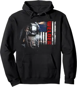 American Welder Welder American Flag Proud Welding Pullover Hoodie