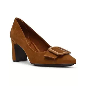 Anne Klein Bentley Pumps 7.5M Cognac Pointed Toe Buckle Block Heel NIB msrp$89