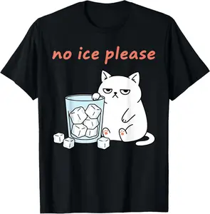 100% Cotton No Ice Please Funny Cat Meme Statement Abolish ICE T-Shirt