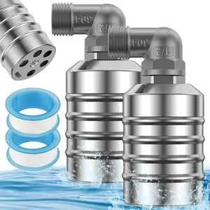 2 Counts Water Level Control Float Valve Stainless Steel Automatic Floating Ball Valve Mini Auto Shut Off Water Level Controller for Water Tank Aquarium Water Trough