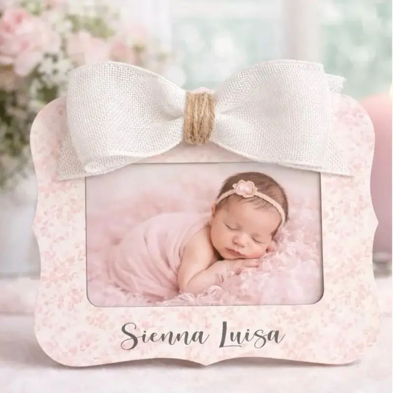 Personalized Baby Name Frame | Cottagecore Toile Nursery Decor | Custom Newborn Gift