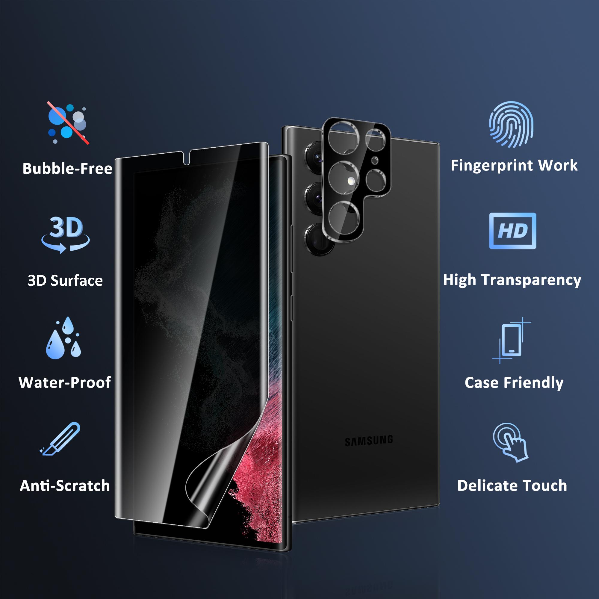 3 Pack for Samsung Galaxy S23 Ultra Privacy Screen Protector [Not Glass],  Fingerprint Compatible, Anti Spy,Ultra-Smooth Touch, Privacy Screen Protector for Galaxy S23 Ultra 5G