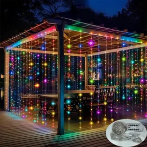 LED Curtain Light Ip65 Waterproof with Remote Control, 8 Modes USB Powered, Holiday String Lights for Christmas & Halloween Decor, Decoration Lights, Outdoor Twinkle Lights
