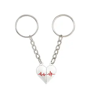 Matching Couple Gifts for Boyfriend Girlfriend Anniversary Birthday Gifts for Husband Wife Heart Keychain for Couple