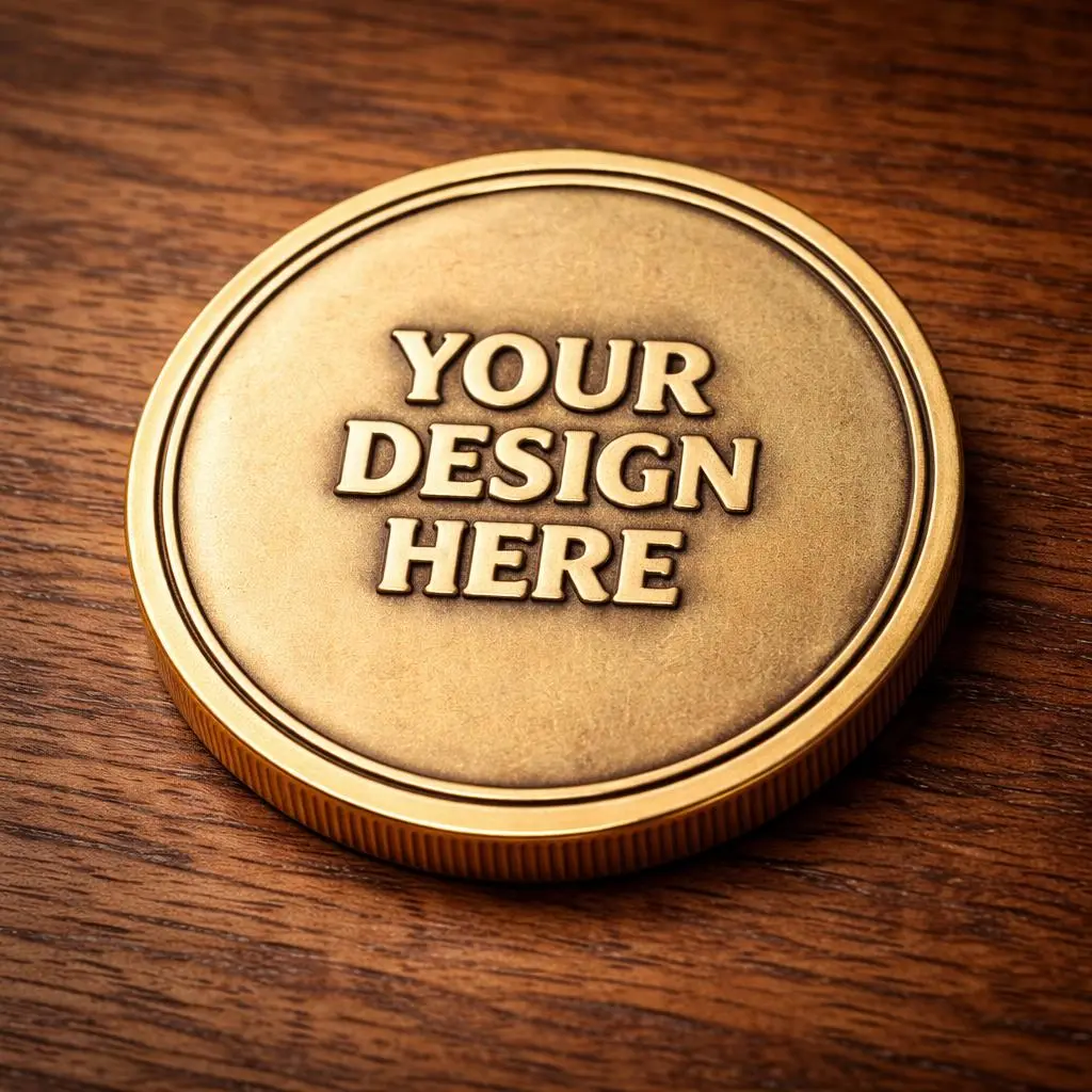 Custom Brass Coin - Single-Sided Engraving Custom Brass Coin - Single-Sided Engraving