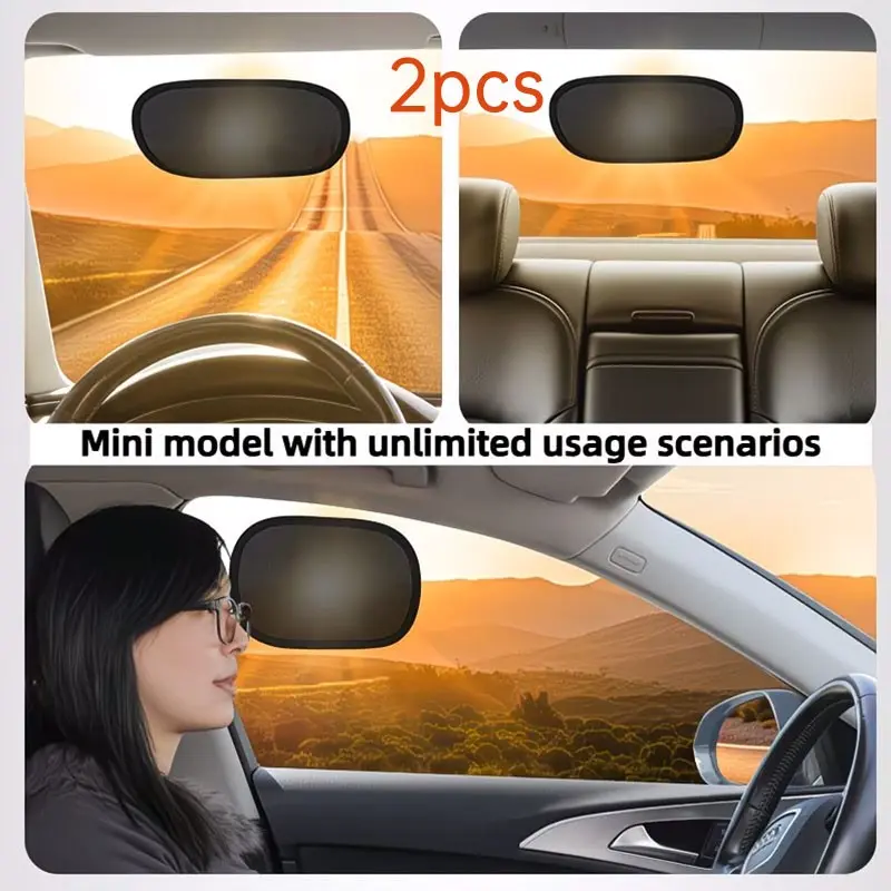 2-Pack Summer Car Mini Sunshade, Static Film No Residue, Side Window Sun Protection, Compact and Easy to Use, Ideal for Hot Weather