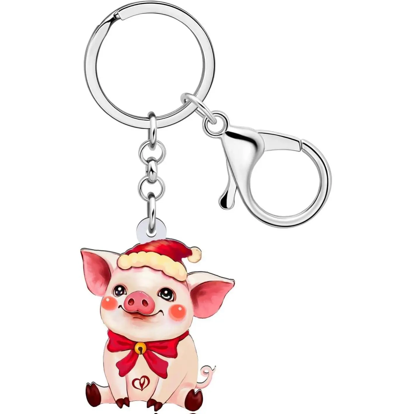 Cute Acrylic Farm Pig Keychain – Charming Accessory for Purses, Backpacks & Car Keys