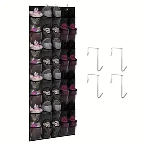 40 Pockets Over The Door Shoe Organizer Bag - Large Mesh Storage Rack with 4 Hooks,Hanging Shoe Storage Bag,Organization Tools for Home Closets Garage