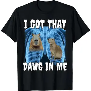 I Got That Dawg In Me Capybara Summer Casual Shortsleeve Cotton T-Shirt