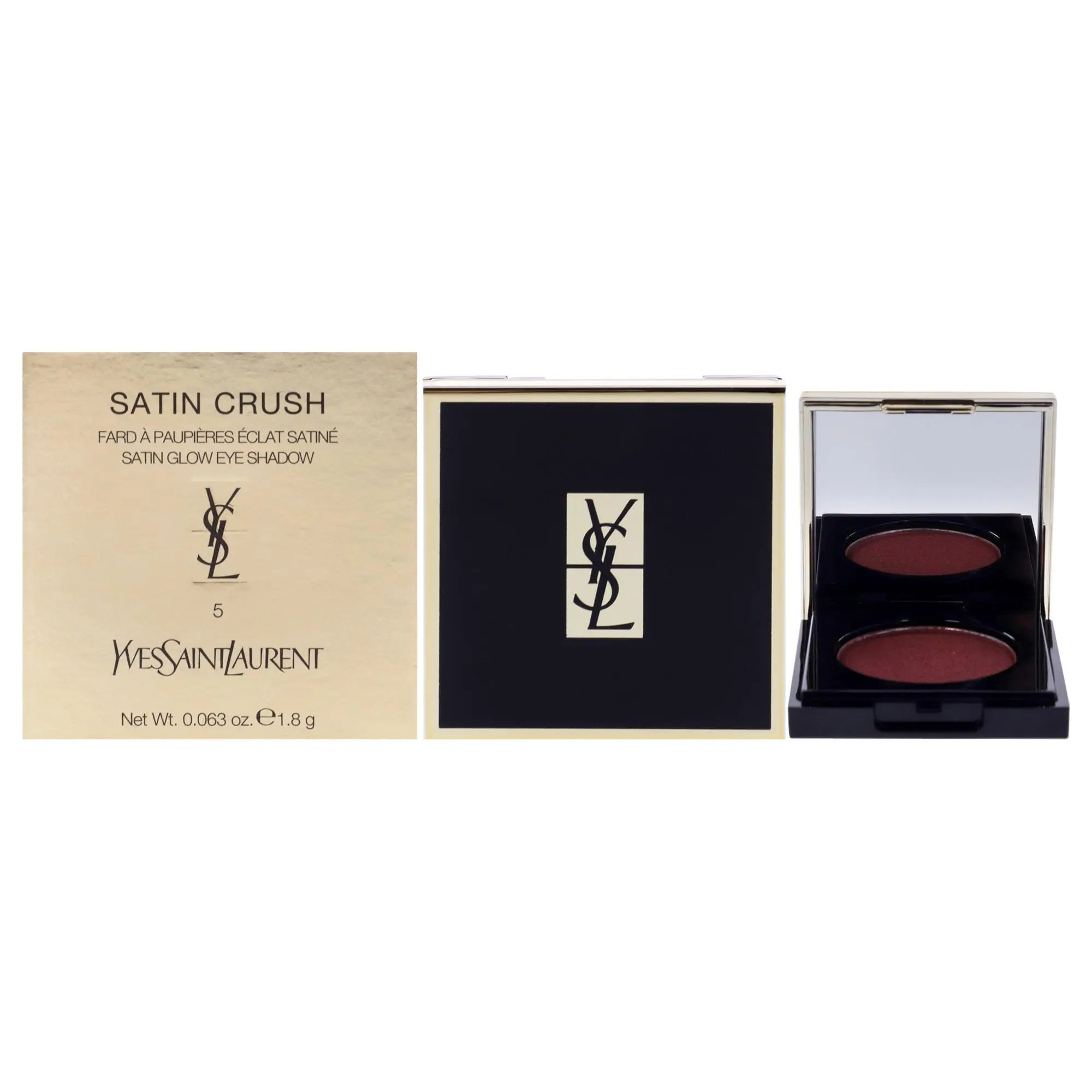 Yves Saint Laurent Satin Crush Mono Eyeshadow - Compact 5 Radical Rust Unisex Eye Makeup, 0.063oz Satin Finish Eye Color