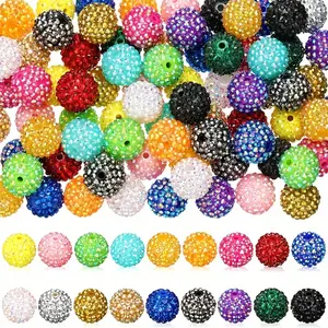 100 pieces of 20mm rhinestone beads shining disco ball beads