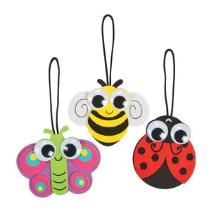 3" x 3" Spring Big Eye Bug Ornament Craft Kit - Makes 12
