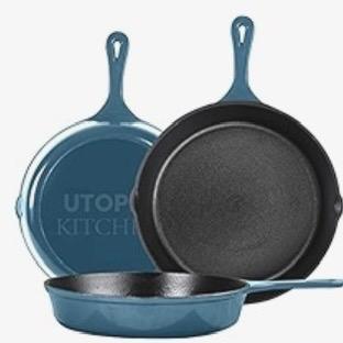 Pre-Seasoned Cast Iron Skillet Set 3-Piece - Frying Pan - 6 Inch, 8 Inch and 10 Inch Cast Iron Set Pre-Seasoned Cast Iron Skillet Set 3-Piece - Frying Pan - 6 Inch, 8 Inch and 10 Inch Cast Iron Set