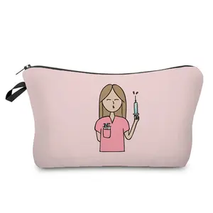 Angel Nurse Printed Makeup & Essentials Storage Bag – Cosmetic Travel Pouch for Nurses & Healthcare Workers