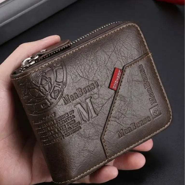 GOODBEE Men's Trifold Zip Wallet – Large Capacity Card Holder with Coin Pocket, Multiple Card Slots & Cash Organizer