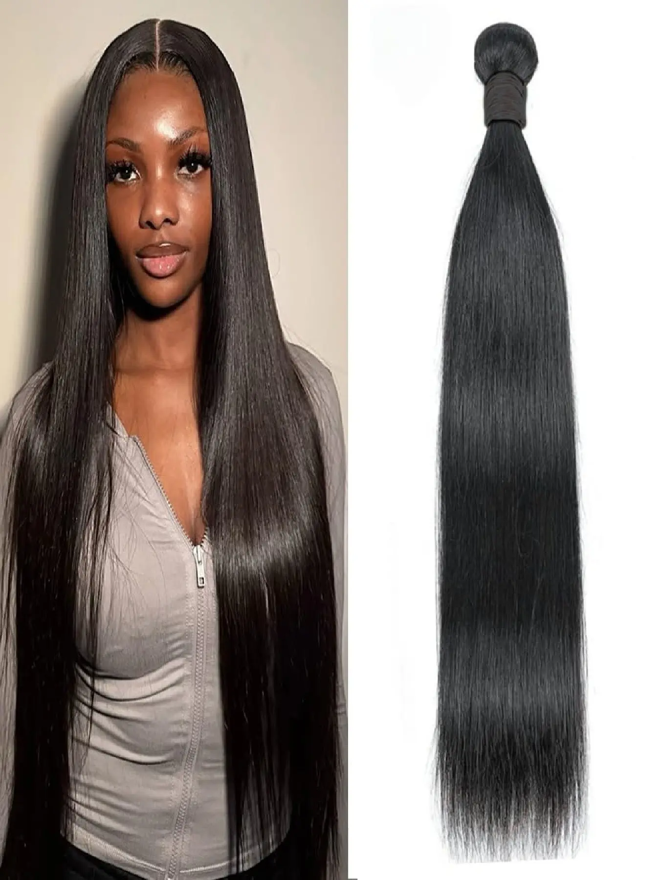 Bundles Straight Bundle Human Hair Brazilian Virgin Hair Extensions Natural Black Straight Bundles Human Hair Extensions Straight Ponytail Extensions Braiding Hair Extensions