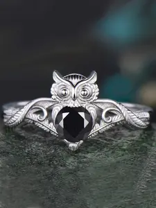 Halloween Dark Series Jewelry Vintage Owl Ring Unique Alternative Jewellery Women's Owl Ring Designer Style