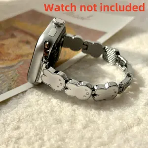 Cartoon Metal Rabbit Watch Band, Compatible with 38mm-49mm, Fashionable High-Quality Smartwatch Strap for Iwatch Ultra1/2/3 Series, Women's Stylish Accessory