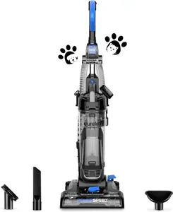 Eureka Powerspeed Lightweight Upright Vacuum Cleaner for Carpet and Hard Floor, Powerful Bagless Upright Vacuum Cleaner for Home Pets, NEU181A, Blue Eureka