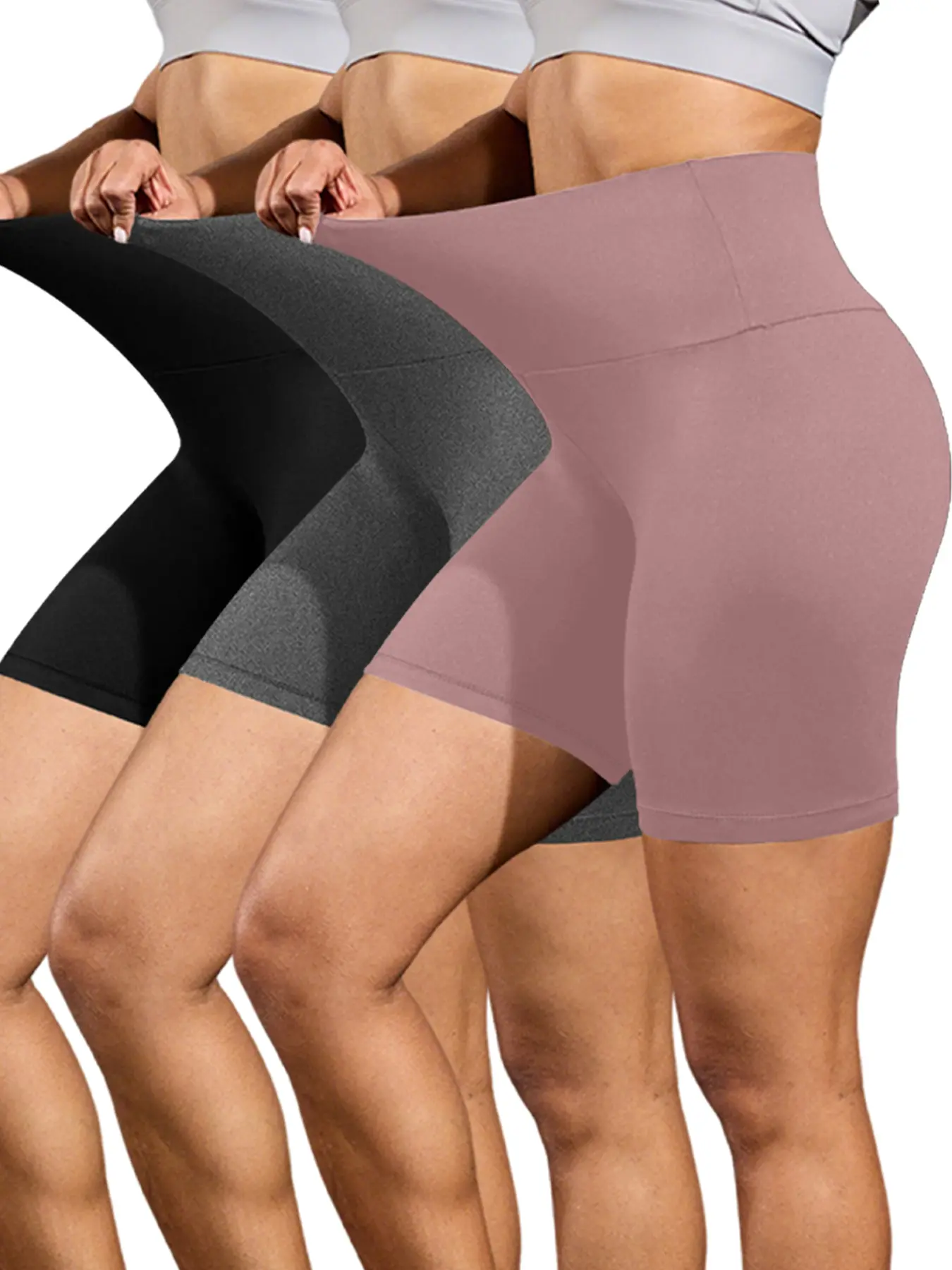 3 Pack 6" Women's High-Waisted Biker Shorts, Training Cycling Shorts, Running Workout Shorts, Fitness Shorts, Running Sports Shorts, Gym Shorts, Super Soft No-See-Through Fabric, Ideal for Workouts & Yoga, Summer Casual Wear