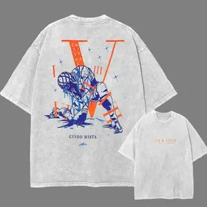 "JOJO'S BIZARRE ADVENTURE" GUIDO MISTA Anime T-Shirt, Hoodies, Sweatshirt Cotton Shirt, Regular Comfort Fit Fabric Menswear Collar Seamless Tshirt men's t shirts