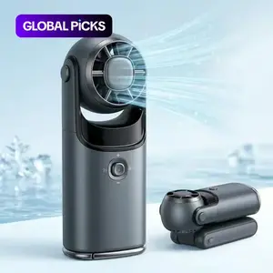Portable Pocket Handheld High-Speed Fan with 100 Speed Levels, Neck-Hanging Ice Cooling Fan, Joystick Switch, 3600mAh, Mini Handheld Fan, Personal Fan, Essential for Summer Travel, Vacation and Outdoor Activities. #GLOBAL PICKS
